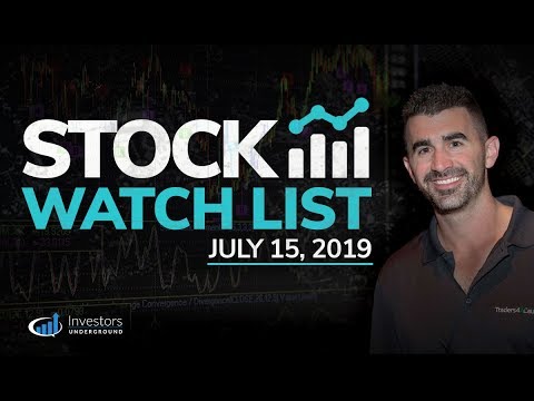 Stock Watch List and Game Plan for July 15, 2019