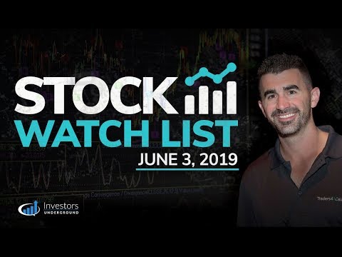 Stock Watch List and Game Plan for June 3, 2019
