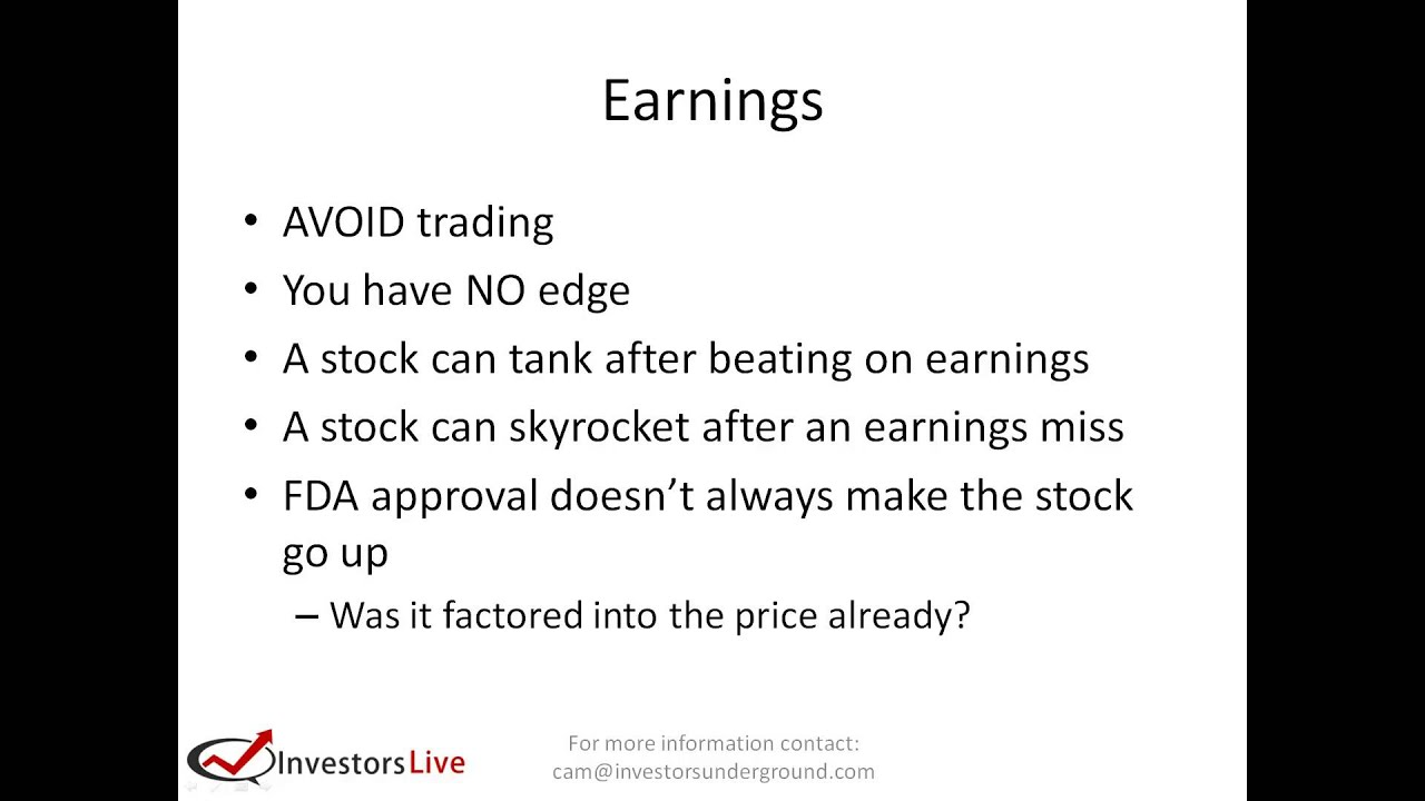 Day Trading Lesson - How to trade Earnings & FDA approval