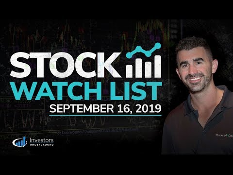 Stock Watch List and Game Plan for September 16, 2019