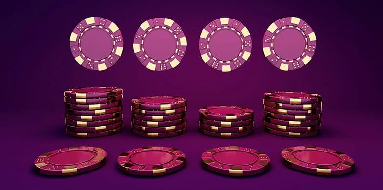 Poker chips set in stacks to represent Gambling statistics. 