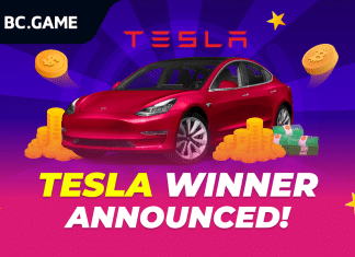 BC.GAME Announces Winner of Brand-New Tesla in their Coco’s Mega Giveaway Event bc.game tesla winner