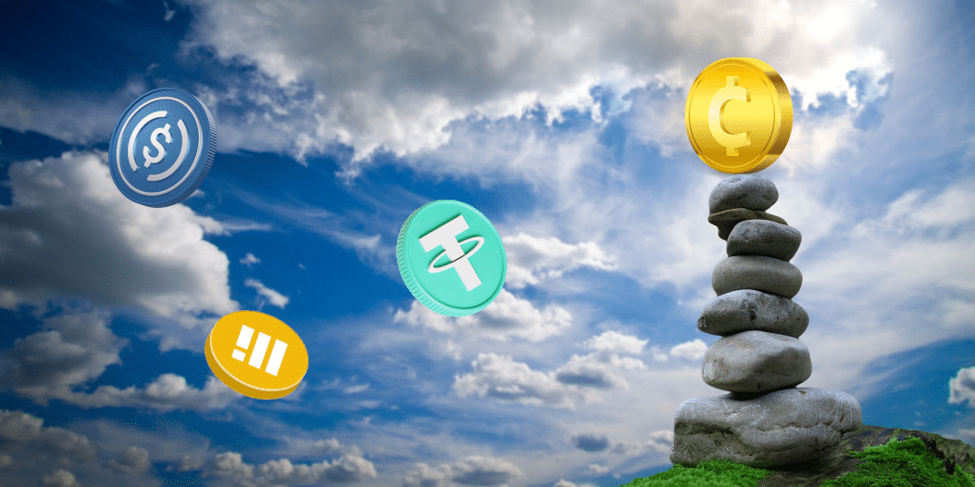 Stablecoins in Crypto Casinos floating in the sky